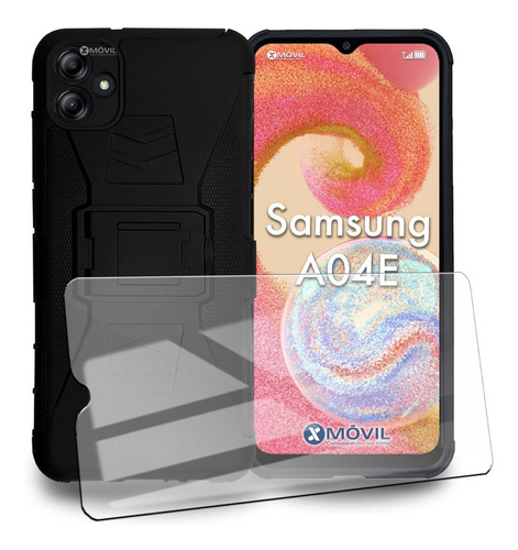 Funda P/ Samsung A04e, Uso Rudo Clip + Mica