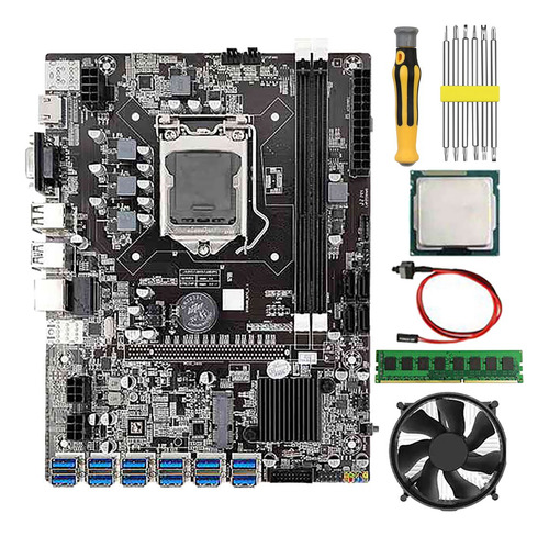 Placa Base Minera B75 Btc, Cpu G530/g630, 8 Gb De Ram Ddr3,