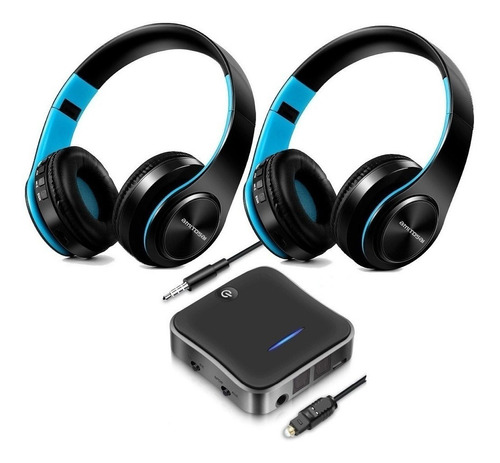 Adaptador  Bt Con Salida Digital + 2 Auriculares Bluetooth