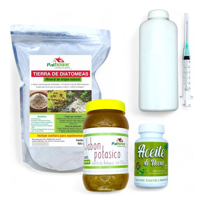Tierra De Diatomeas 900grm Jabón Potásico 500grm  Neem 150ml | Envío gratis