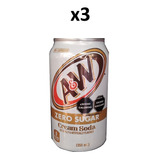 A & W Refresco De Raiz 3 Latas Root Beer Cream Soda 355ml