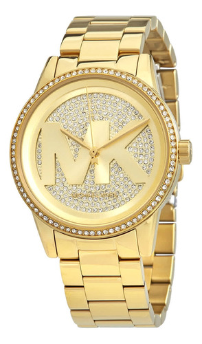 Reloj  Para Mujer Mk6862 Esfera Tono Oro De Cuarzo