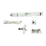 Kit Acessórios Para Banheiro Vidro C/ 5 Peças Carrara Branco