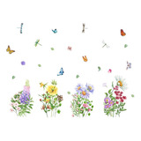 Wmdecal Flores Betterfly Vinilos Removibles Para Pared Pelar