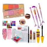 Kit Set Maquillaje + Mascara + Labial + Pinceles Regalar