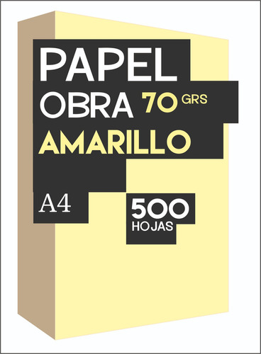 Resma Boreal A4 Multifunción De 500 Hojas De 70g Color Amarillo Por Unidad