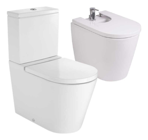 Combo Roca Inspira Inodoro Largo Depósito Bidet Y Tapas P