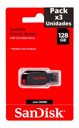 Pack X 3 Pendrive Sandisk 128 Gb Pen Usb  Somos Mayoristas