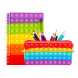 Cuaderno Pop-it Con Estuche Para Lápices De Juguete 2 Piezas