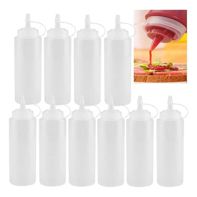 10 Unidades (8 Oz) De Botellas Exprimibles For Salsa De !
