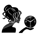 Reloj Silencioso Moderno 3d Diy Pegatina Hermosa Chica