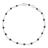 Pulseira De Prata Feminina Com Pedras Onix