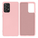 Capa Capinha Aveludada Compatível Galaxy A72 Silicone Cover Cor Rosa