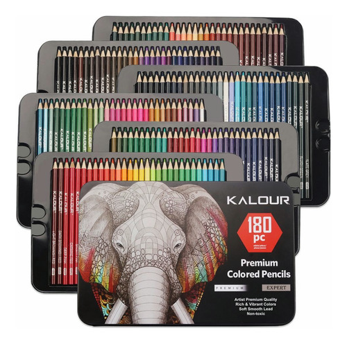 Set 180 Lapices Colore Arte Profesional Dibujo Caja Metálica