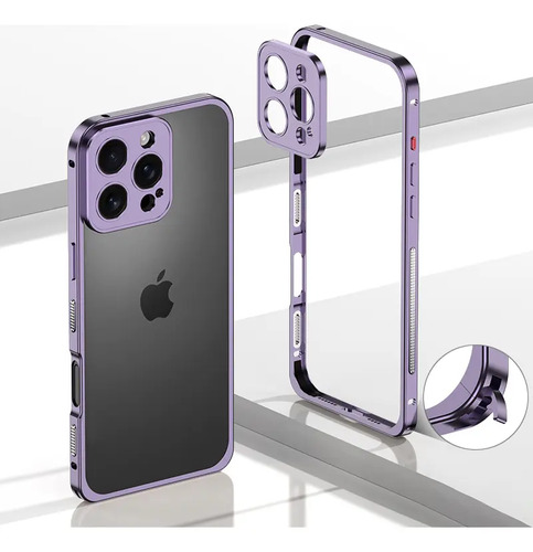 Fundas Metálicas Tipo Parachoques Para iPhone 16, 15, 14, 13 Pro Max Plus, Funda Protectora De Cámara, Marco Con Hebilla