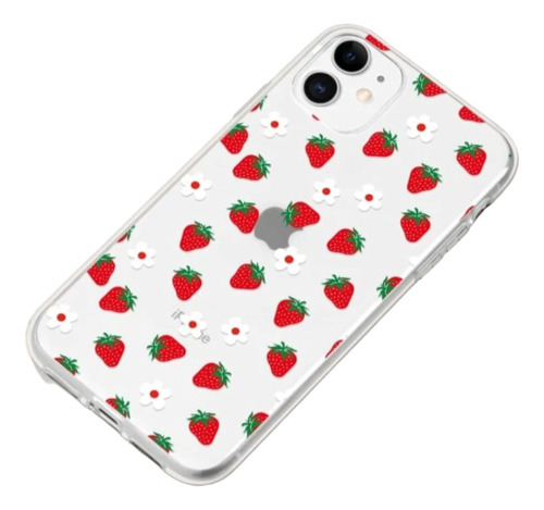 Funda Compatible Con iPhone Diseño Primavera Fresas Y Flores