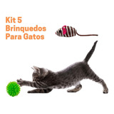 Kit 05 Brinquedos Diversão Interativo Para Gatos Premium Pet Cor Colorido Desenho Diversos