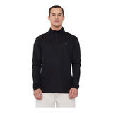 Polerón Hombre Deportivo Half Zipper Negro Corona