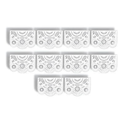 Artemex Guirnalda de Papel Picado Blanco 55m Hecha a Mano Floral Fiesta | MercadoLibre