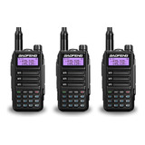 Kit 3 Rádios Walk Talk Comunicador 80km Uv16 Microfone Ip55