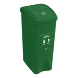 Caneca Plástica 53l Verde Para Organico Con Tapa Vaiven
