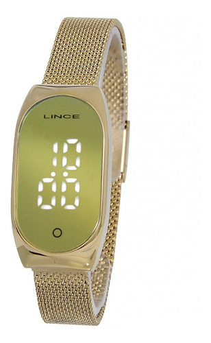 Relogio Lince Feminino Digital Ldg4641l Dourado Led Touch