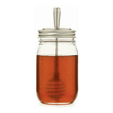 Jarware 82653 Tapa De Metal Mason Jar Honey Dipper, Boca