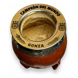 Mate Imperial Cuero Alpaca Bombilla + Grabado Personalizado