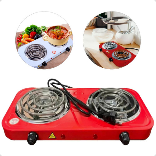 Fogão Elétrico Portátil Fogareiro Cooktop 2 Bocas Camping