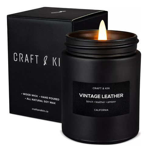 Velas Perfumadas Para Hombres | Craft & Kin Vintage Leather