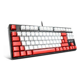 Teclado Gamer Rojo Retroiluminado Antisalpicaduras Color Del Teclado Negro