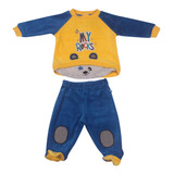 Conjunto Plush Bebe Niño Azul Pillin