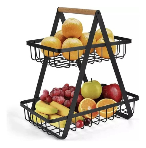 Canasta Contenedor Para Frutas Y Verduras Metalico Moderno 