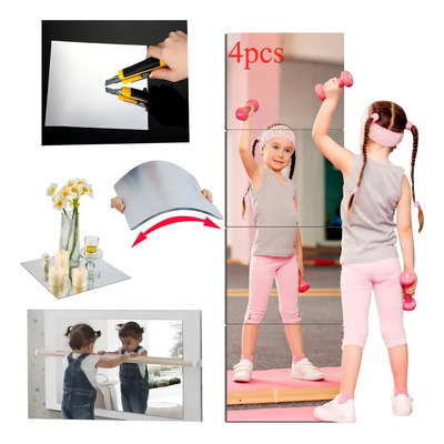Espejo de pared decoración acrílico para niños, 4 piezas de 30 cm, espejo irrompible para niños pequeños, duradero azulejos de espejo y pegatinas para habitación de niños, espejos de cuerpo entero | MercadoLibre