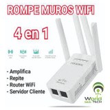  Rompemuros Repetidor Amplificador Señal Wifi 4antenas 