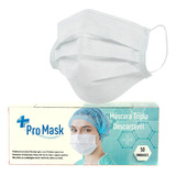 50 Mascara Descartável Dupla Camada Proteção Direto Fabrica Cor Branco Desenho Do Tecido Liso