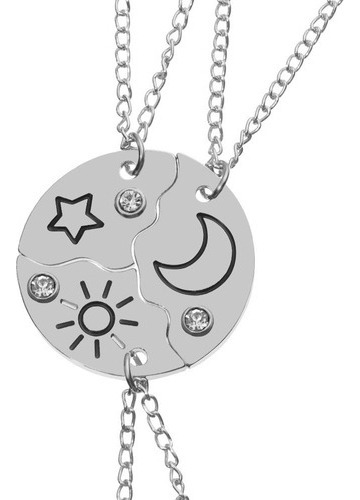 Collar De Amistad Con Colgante De Sol Luna Nube Estrella C