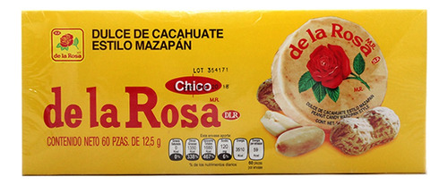 Dulce De Cacahuate De La Rosa Mazapán 60 Unidades De 12.5g