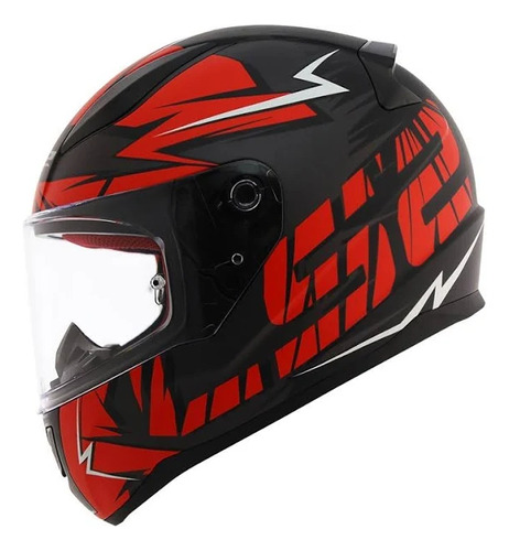 Capacete Ls2 Rapid Cromo Preto Vermelho Fosco