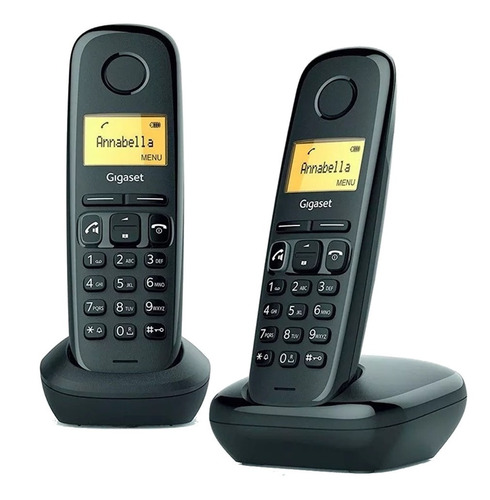 Teléfono Inalámbrico Gigaset A170 Duo Negro Display Iluminad