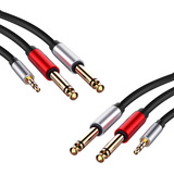 2 Cables De Audio Con Conector Adaptador Doble De 3,5 Mm A 6