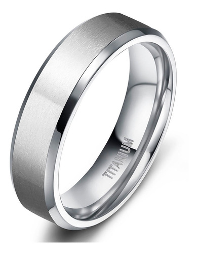 Anillo De Compromiso Original Hombre Mate Titanium Ring