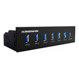 Hub Usb 3.0 Del Panel Frontal Kingwin, 7 Puertos Y Una Carga