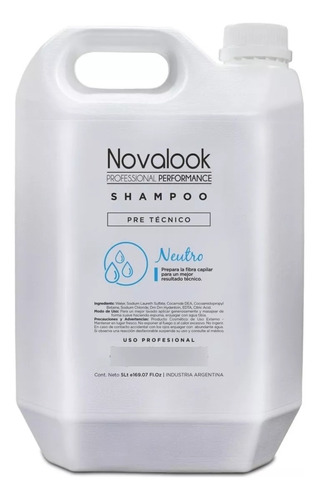 Shampoo Neutro  Novalook X 5 Litros Pretecnico Peluqueria 3c