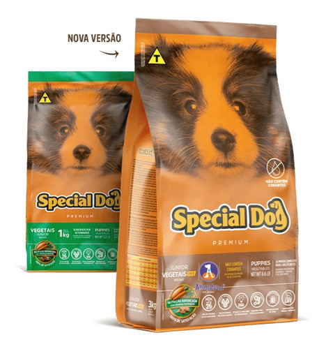 Ração Special Dog Júnior Vegetais Pró Cães Filhotes 10,1kg