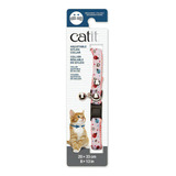 Catit Collar Ajustable Para Gatos Color Blanco Y Rosa Con Chinitas