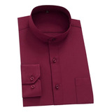 Men Long Sleeve Mao(mandarin Collar) Shirt Casual Shirts