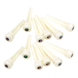 A 12pcs Bone Endpin W / Dot Puente Final Pin Para Guitarra