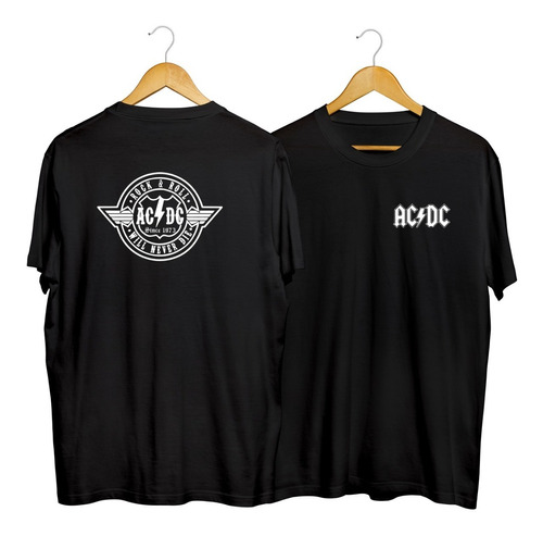 Playera Ac Dc Doble Estampado, Ropa Moda Urbana, Rock