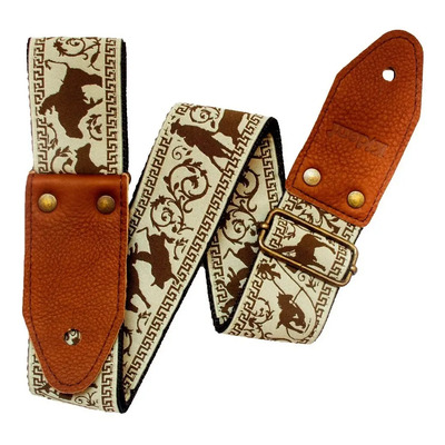 Cinta Bordada Tauro- Tahalí Strap Para Guitarra O Bajo Color Caqui Tauro | Meses sin interés